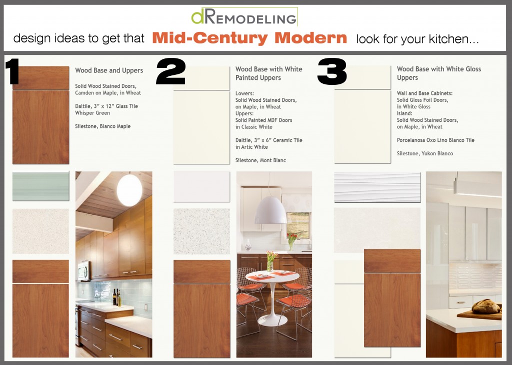 Looking to infuse a Mid-Century Modern look into your kitchen? Take a look at these three great ideas on how to get started!