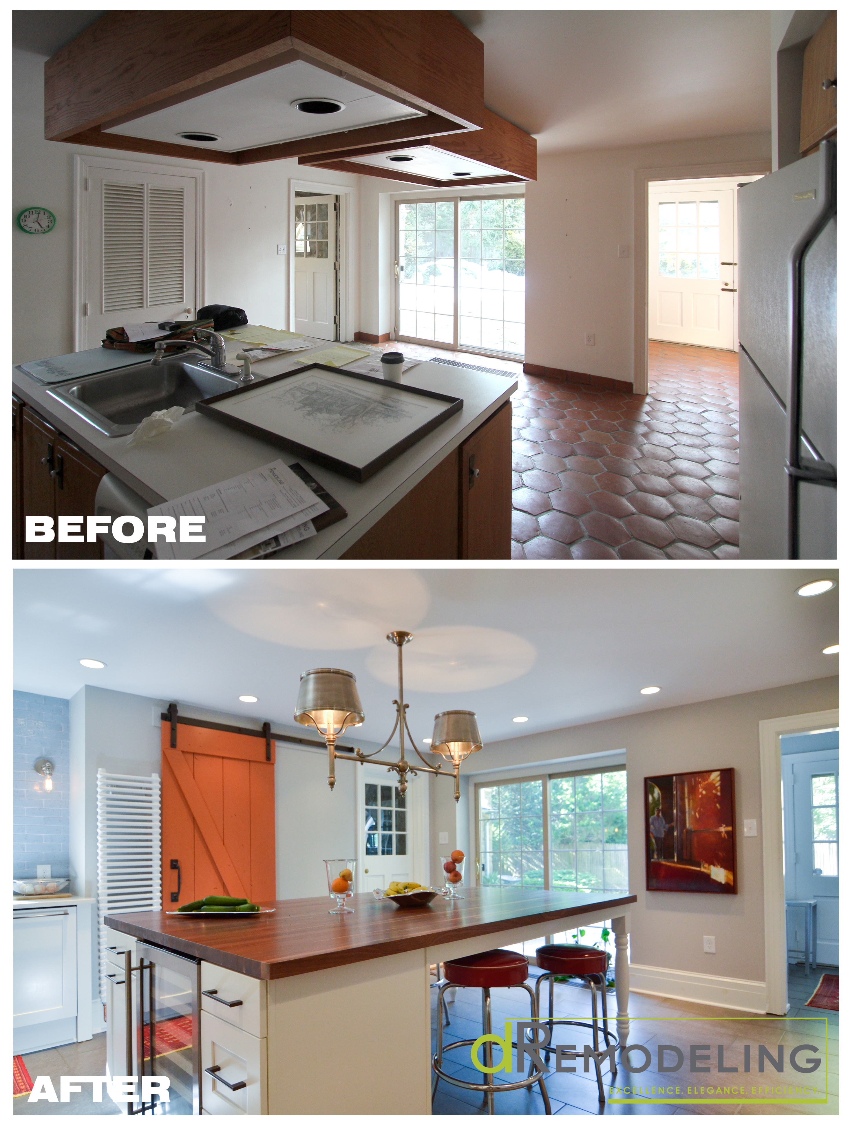 Before and After Modern French Country Kitchen