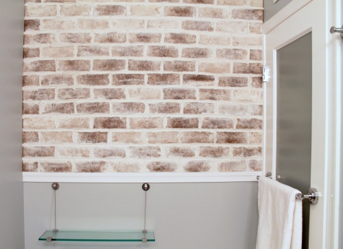 Bathroom Exposed Brick Wall