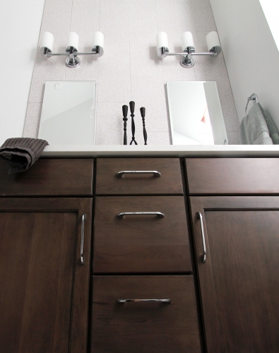 Bathroom Remodel Vanity Backsplash Lighting