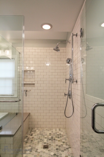 Bathroom Walkin Shower White Subway Tile
