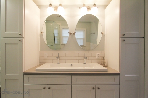 Bathroom White Shaker Vanity Storage