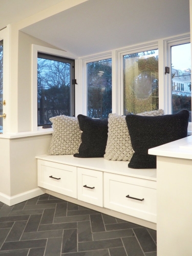 Kitchen Shaker Boot Bench Slate Herringbone