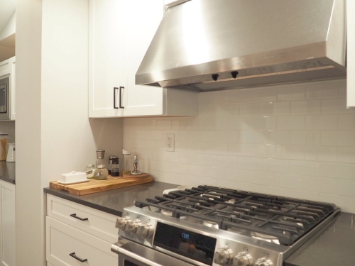 Kitchen Shaker Range Stainless Hood Subway Tile