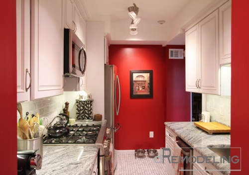 Kitchen White Cabinetry Carmine Red C2 Paint