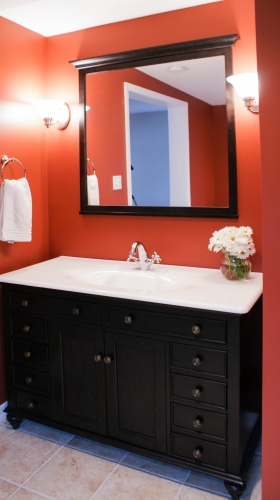 Master Red Bathroom