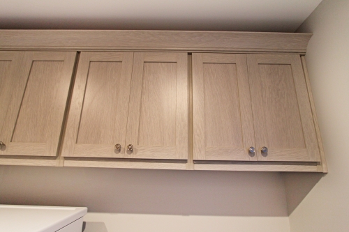 Transitional Laundry Room Gray Cabinetry