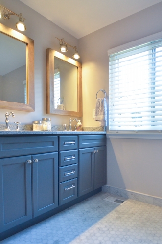 bathroom gray shaker vanity