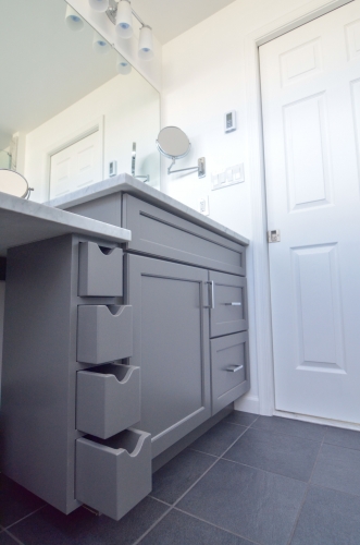 bathroom gray vanity