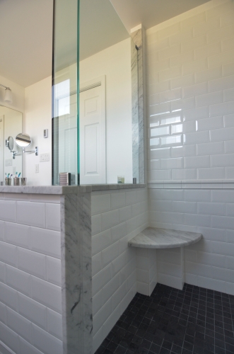 bathroom marble corner bench