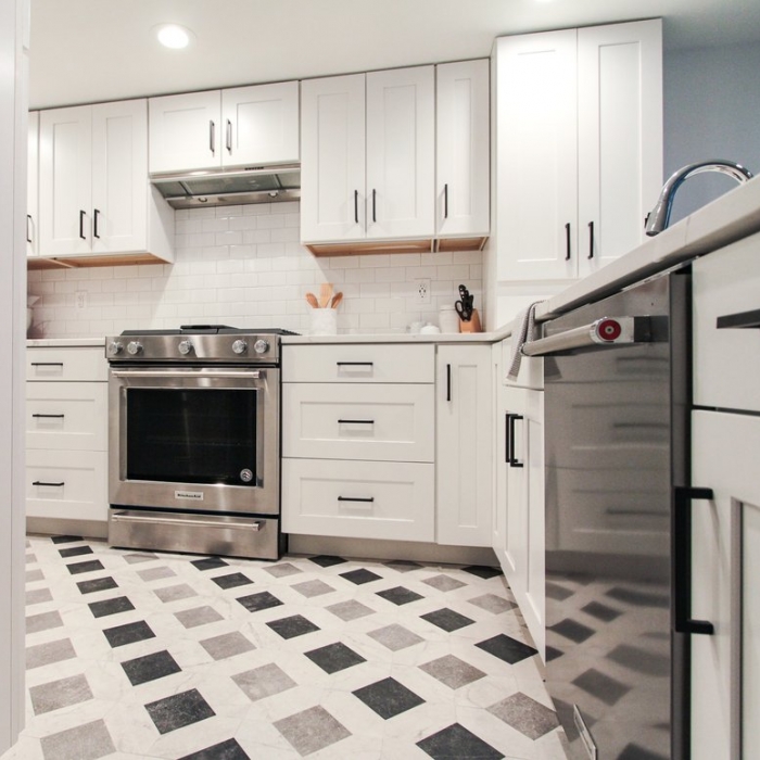 Bright White Basement Kitchen Remodeling in Philadelphia