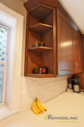cherry kitchen angle end open wall cabinet