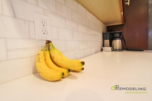cherry kitchen marble backsplash bananas