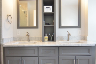 Classic Bath with Grey Vanity in Media PA