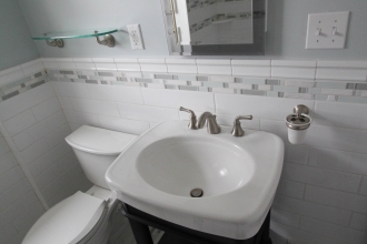 Fresh and Crisp Small Bathroom in Haverford Township