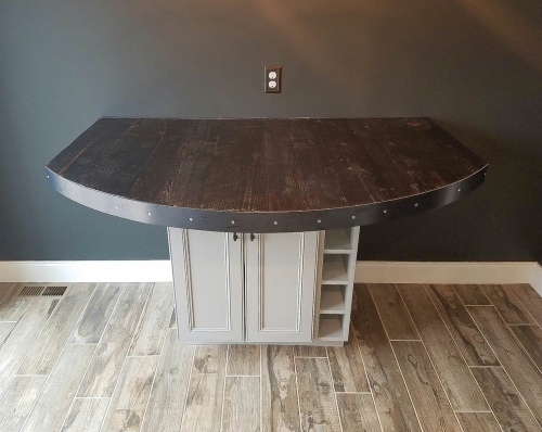 gray rustic kitchen custom table