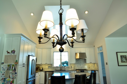 kitchen clerestory window chandelier