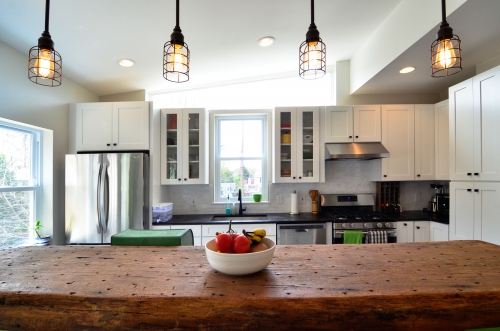 kitchen salvaged wood countertop