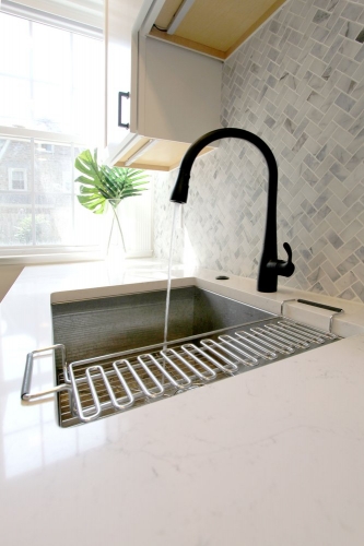 kitchen white shaker stainless undermount sink kohler simplice matte black (2)