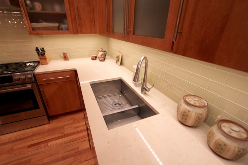 maple kitchen  side sink