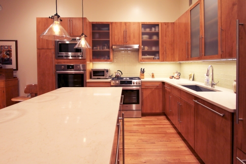 maple kitchen quartz counters