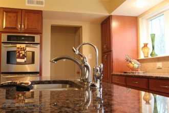 Warm Wood-toned Kitchen in Newtown Square