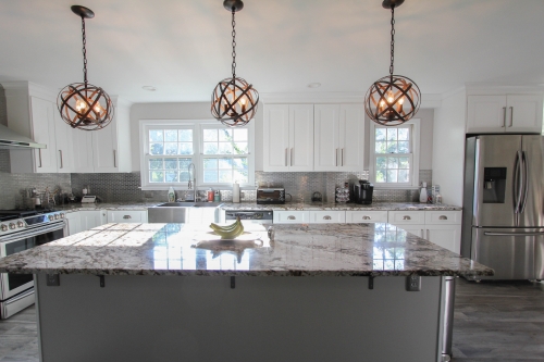 white kitchen globe pendants